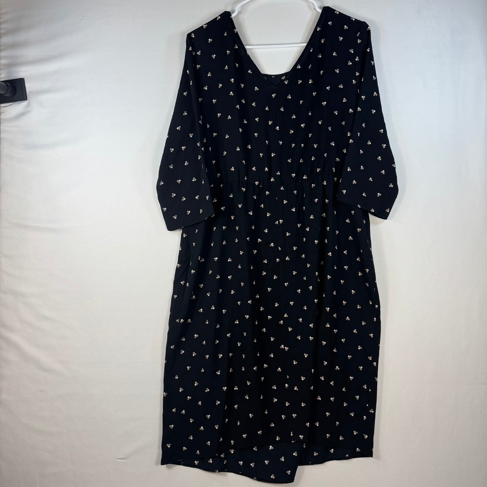 Seraphine Women Black Polka Dot Empire Waist Maternity Dress Size US 12 UK 16